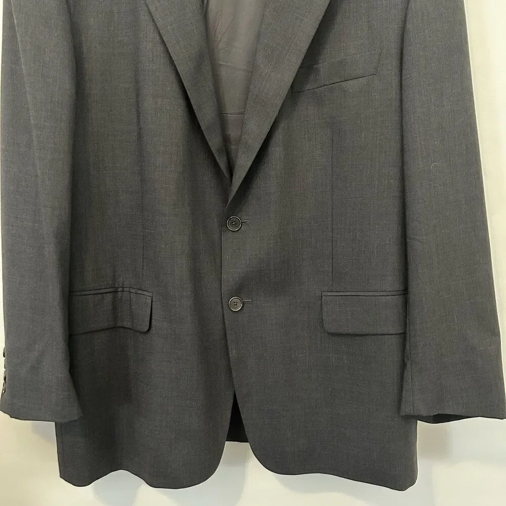 Pronto Uomo 46R Gray 100% Wool Mens Blazer Suit Jacket Sport Coat Italy Classic
